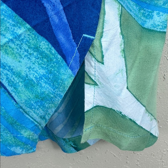 Jams World Women's XXL "Blue Jay" Hawaiian Shirt Rayon Tropical Button Front - Picture 5 of 11